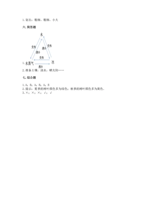 教科版科学一年级上册第一单元《植物》测试卷精品（综合题）.docx