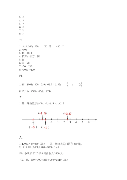 最新人教版小升初数学模拟试卷含答案（满分必刷）.docx