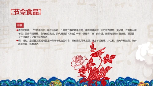 典雅中国风春节习俗传统文化PPT课件