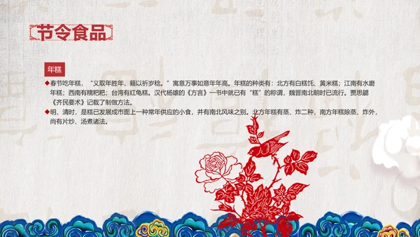 典雅中国风春节习俗传统文化PPT课件