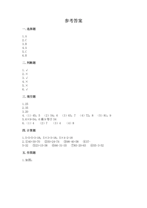 人教版二年级上册数学期末测试卷精品【各地真题】.docx