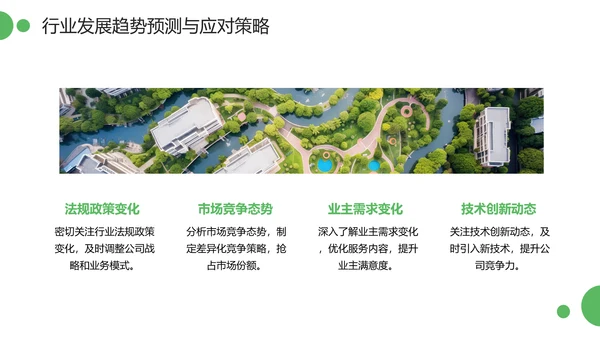 绿色简约风物业管理经理述职报告PPT模板
