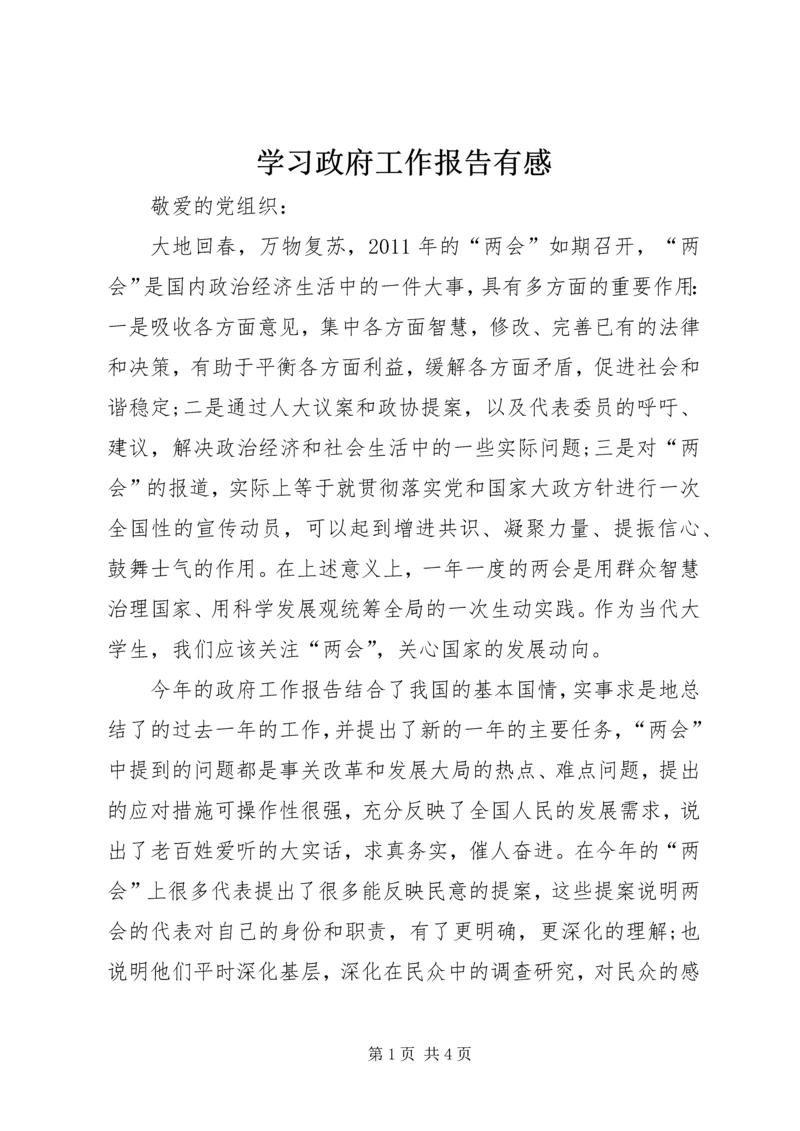 学习政府工作报告有感.docx