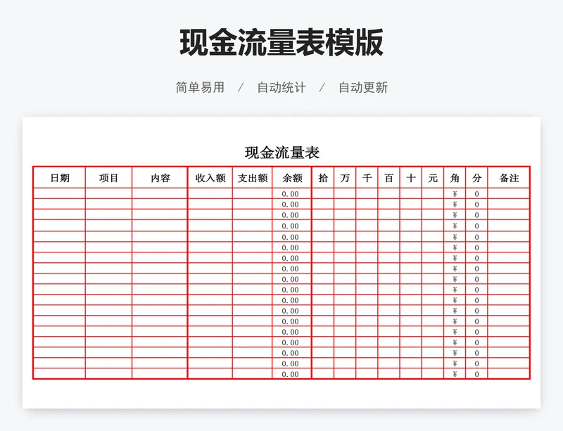 现金流量表模版