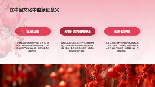 红色水彩中国传统配色石榴红介绍PPT模板