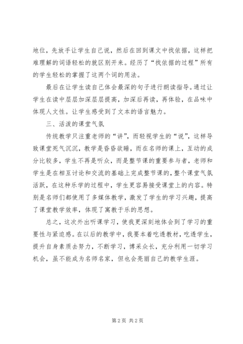 小学语文教学听课心得体会.docx