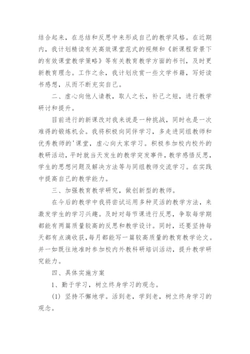 教师暑假个人研修计划.docx