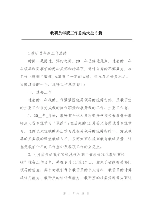 教研员年度工作总结大全5篇.docx