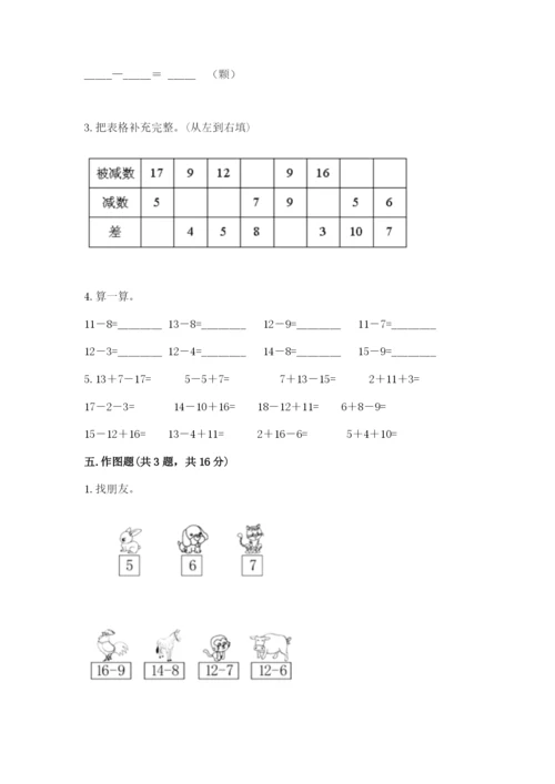 小学一年级20以内加减法课时练习题含下载答案.docx