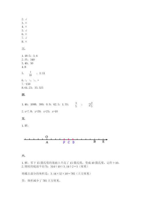 人教版六年级数学下学期期末测试题及完整答案【名师系列】.docx