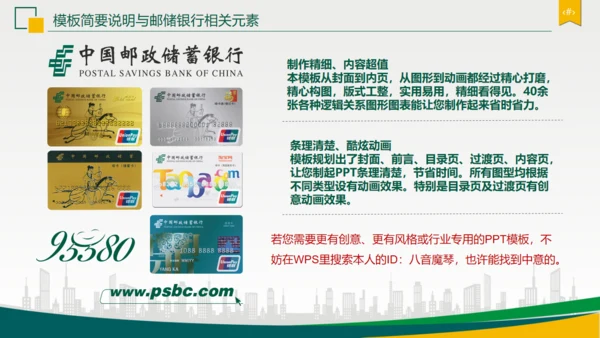 中国邮政邮储银行通用PPT模板