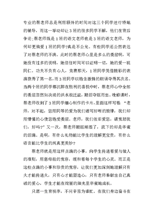 中小学优秀教师发言稿