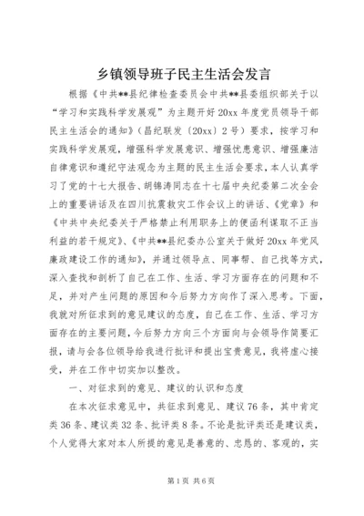 乡镇领导班子民主生活会讲话.docx