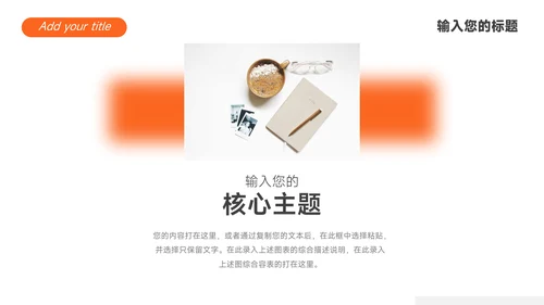 橙黑简洁创意项目策划PPT模板