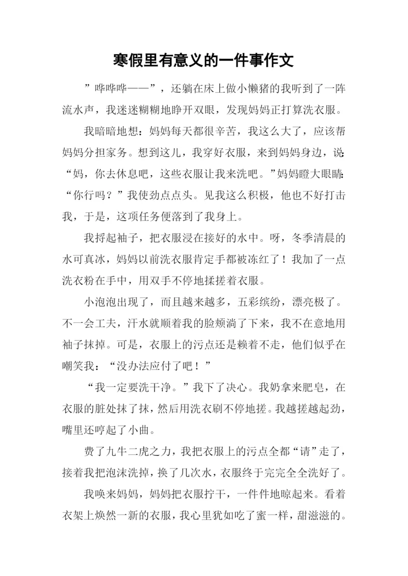 寒假里有意义的一件事作文.docx