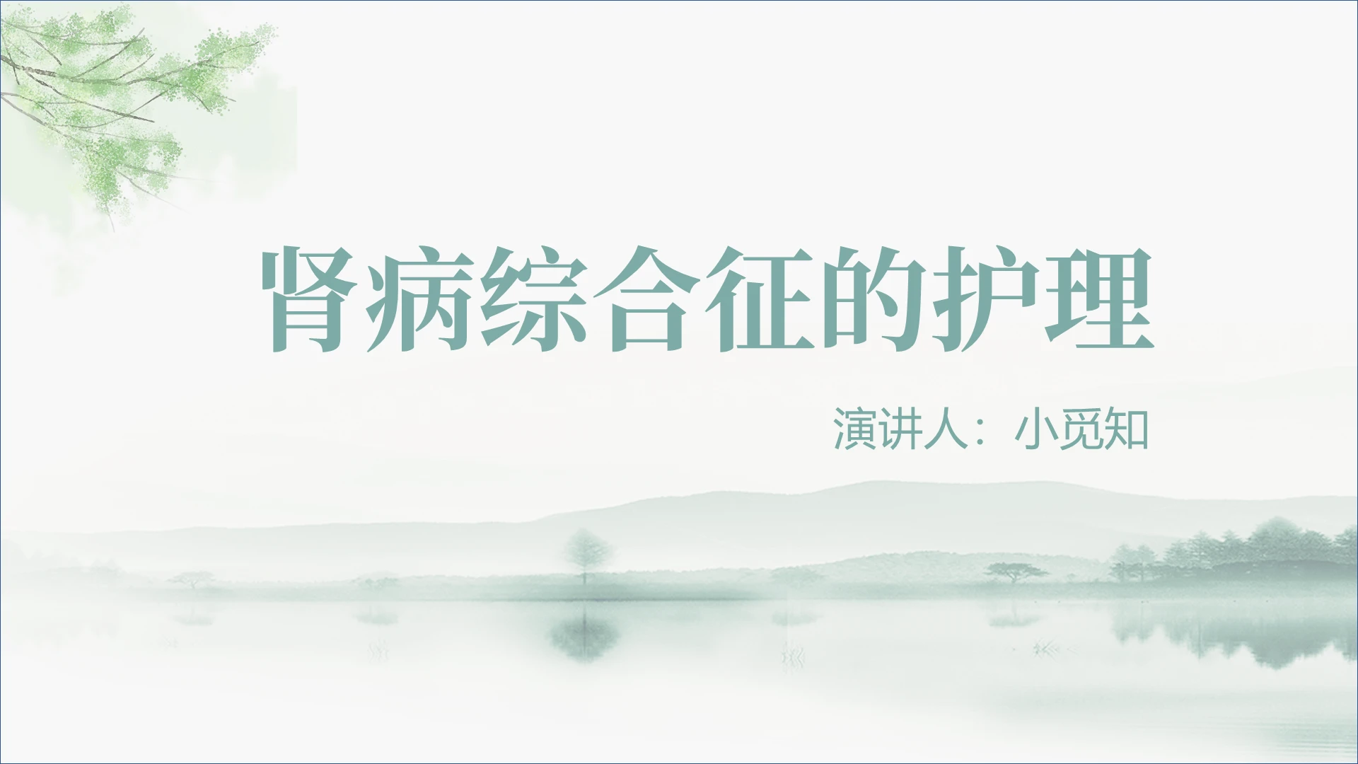 绿色 古风 PPT肾病综合征护理查房