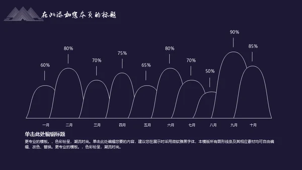 国风工笔画线条山脉商务通用PPT模板