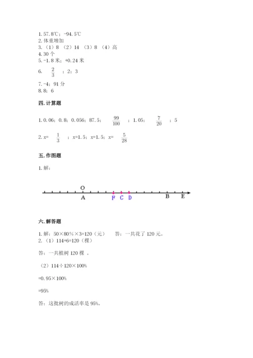 冀教版六年级下册期末真题卷附完整答案（精选题）.docx