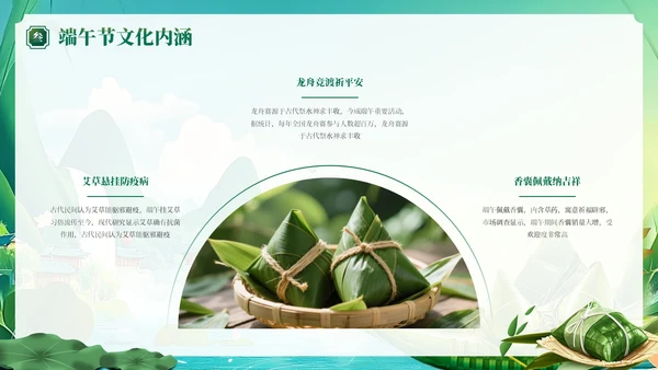 绿色国风端午节文化传承与习俗PPT模板