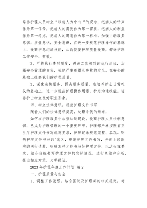 2023年护理年度工作计划.docx