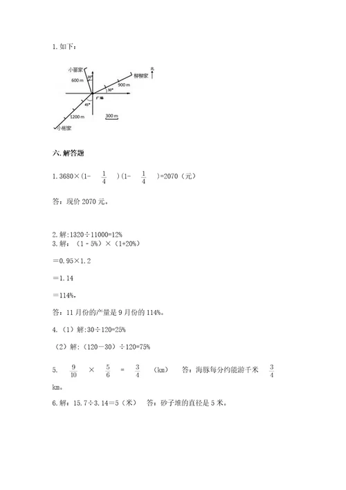 小学数学六年级上册期末卷精品（夺分金卷）