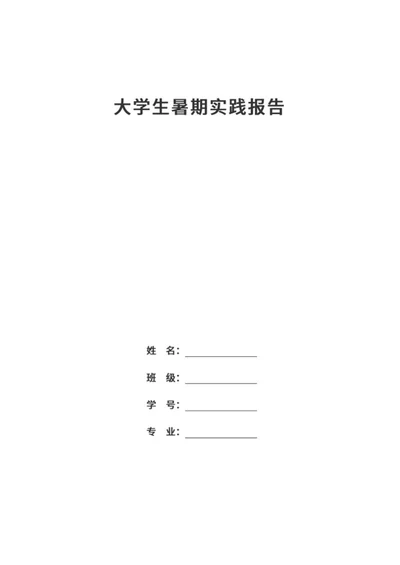 大学生暑期实践报告word模板