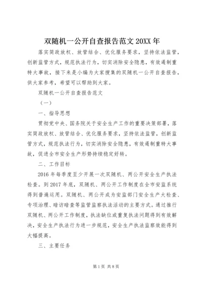 双随机一公开自查报告范文20XX年.docx