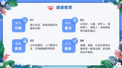 蓝色社区健康教育ppt课件社区健康教育与健康促进PPT模板健康宣教