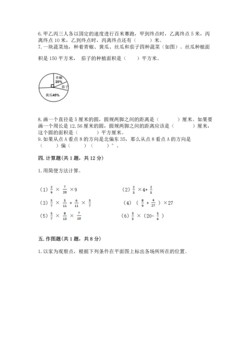 人教版六年级上册数学期末测试卷及答案【夺冠系列】.docx