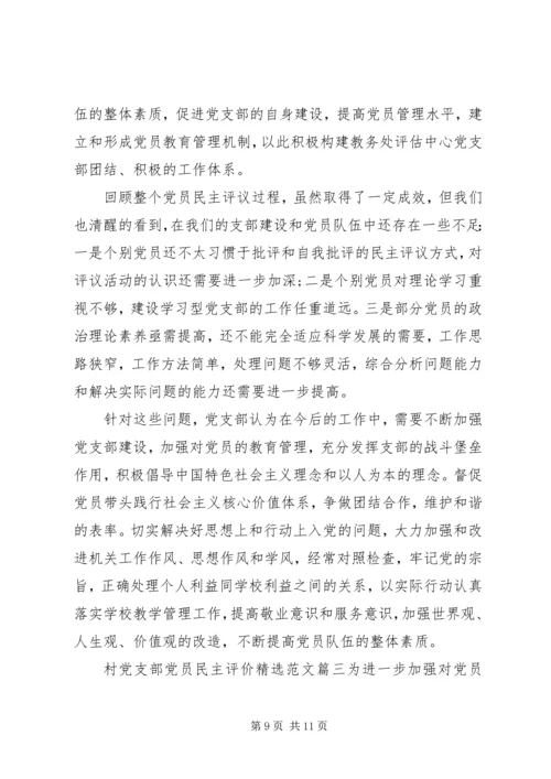 村党支部党员民主评价精选范文.docx