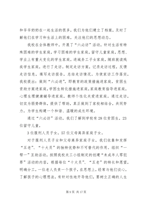 小学预防未成年人犯罪汇报稿.docx