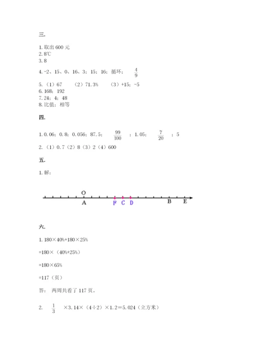 苏教版数学六年级下册试题期末模拟检测卷及参考答案【典型题】.docx