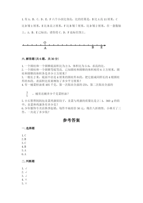 人教版六年级下册数学期末测试卷附答案【名师推荐】.docx