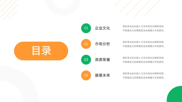 绿橙极简实用主义企业文化培训PPT模板