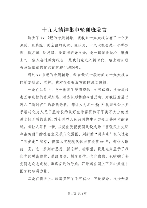 十九大精神集中轮训班发言.docx