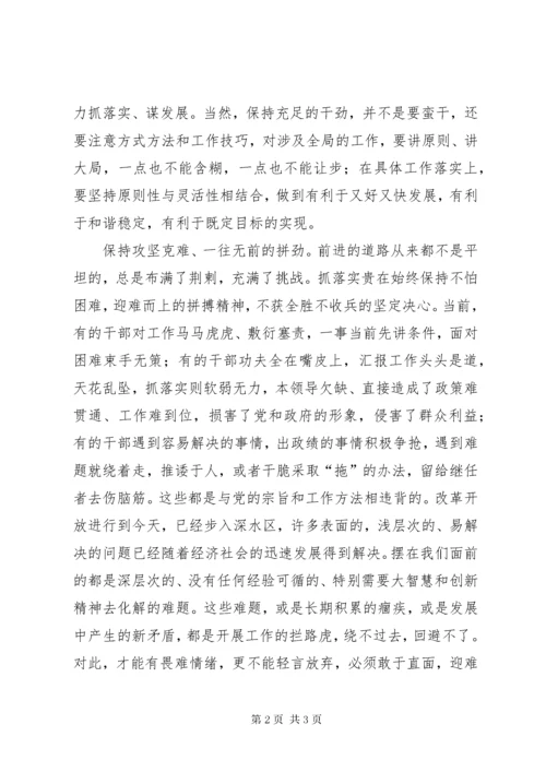 党员干部对抓工作落实的心得体会.docx