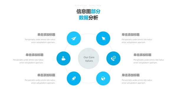 蓝色创意简洁设计公司简介商务PPT模板