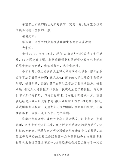 关于高中团支书的竞选稿.docx