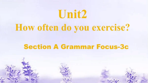 Unit 2 How often do you exercise? SectionA Grammar