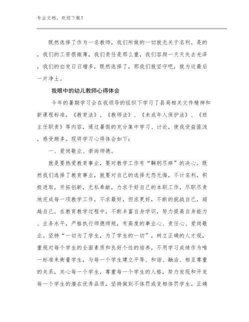 我眼中的幼儿教师心得体会优选例文9篇.docx