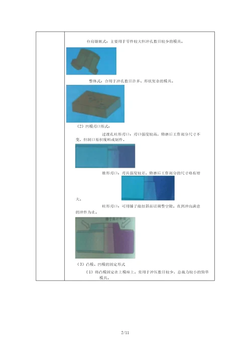 冲裁模常见零部件的结构形式