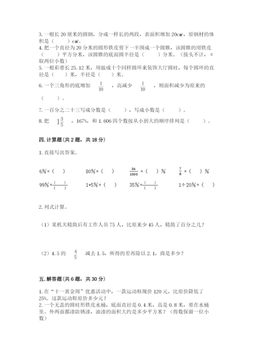 苏教版六年级下册数学期中测试卷完整.docx