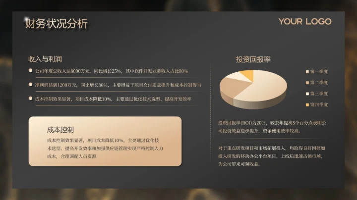 金色高级感商务风年度总结新年计划PPT模板