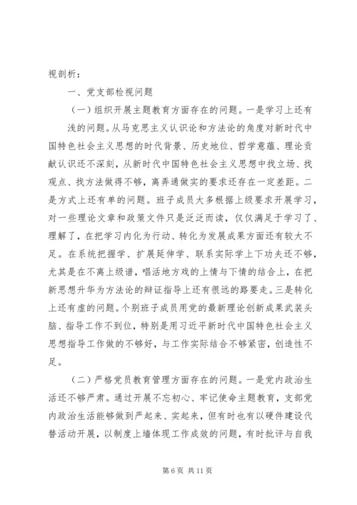 主题教育组织生活会党支部检视剖析材料范文2篇.docx