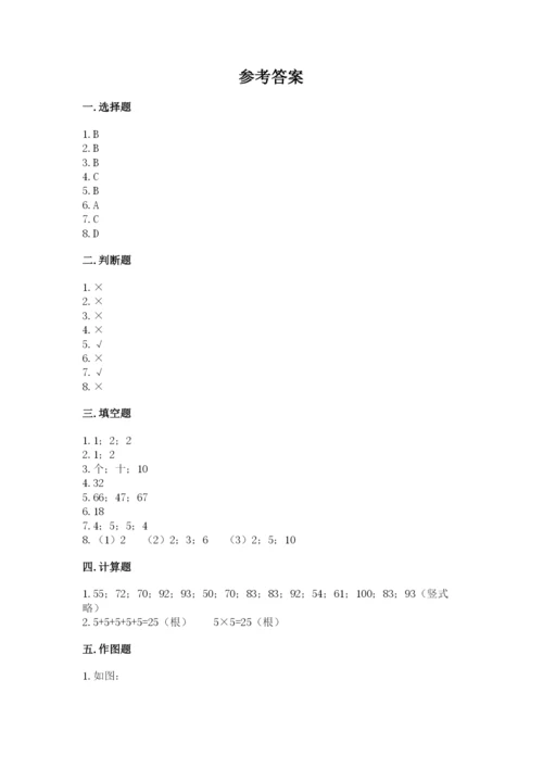 小学二年级上册数学期中测试卷附答案（突破训练）.docx