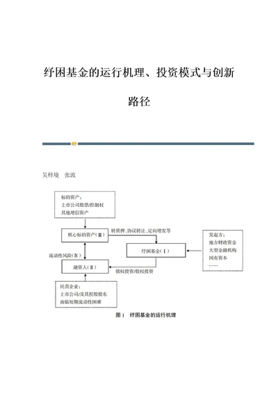 纾困基金的运行机理、投资模式与创新路径