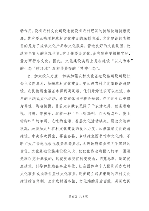 乡镇社会主义新农村文化建设调研报告.docx