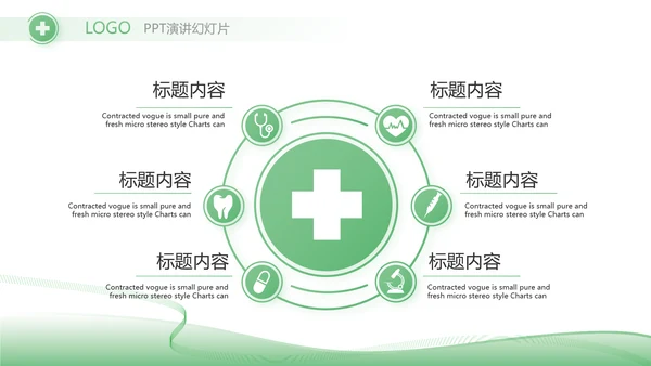 绿色简约医疗行业工作总结汇报PPT