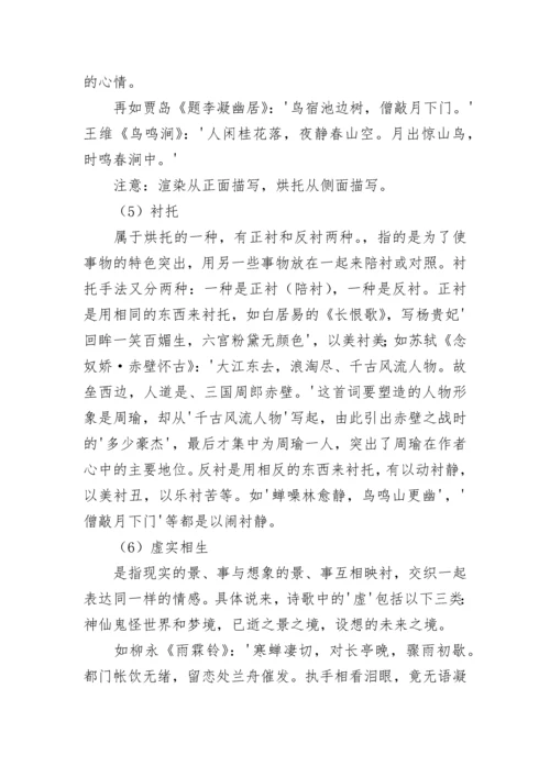 高中诗歌鉴赏答题知识点总结.docx