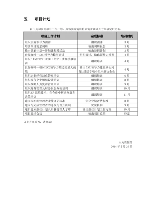 领航计划—XX高层领导力提升项目方案.docx